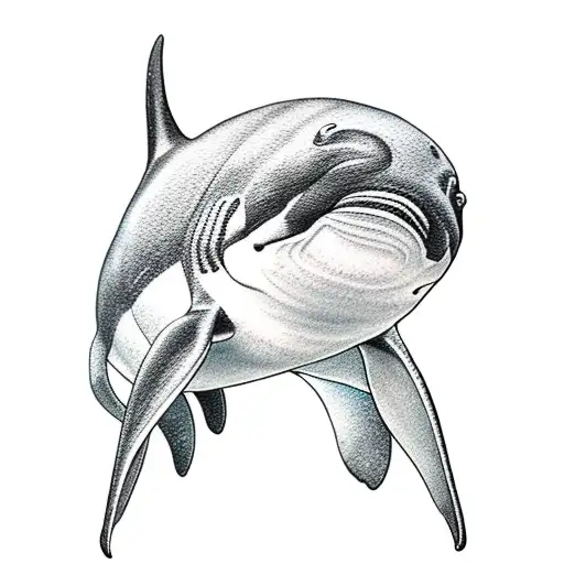 A Black realistic orca tattoo design idea