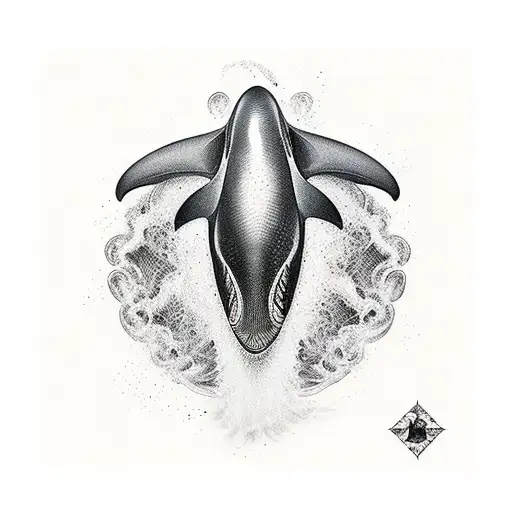 Black orca tattoo design idea