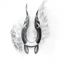 A Black realistic orca tattoo design idea