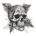 dotwork skull tattoo design idea