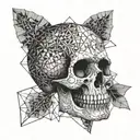 dotwork skull tattoo design idea