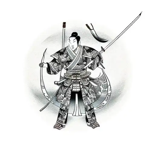 Japanese warrior tattoo design idea
