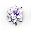 violet, holly, daffodil tattoo design idea