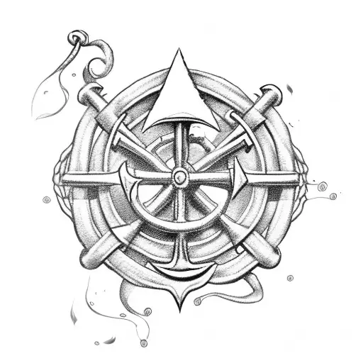 ship anchor with a scroll that you put Carmen tattoo design idea