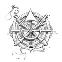 ship anchor with a scroll that you put Carmen tattoo design idea