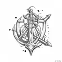 ship anchor with a scroll that you put Carmen tattoo design idea