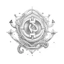 ship anchor with a scroll that you put Carmen tattoo design idea