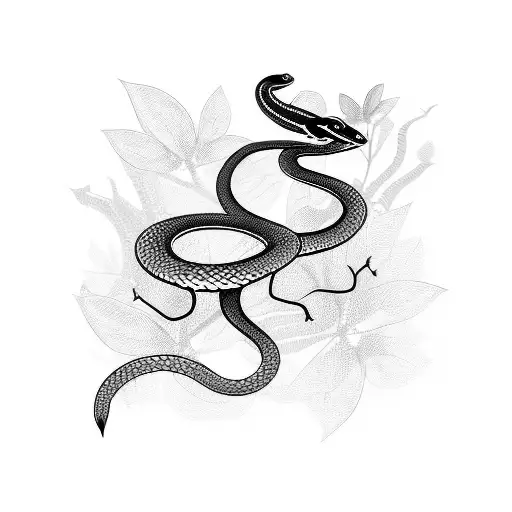 Snake and butterfly  tattoo design idea
