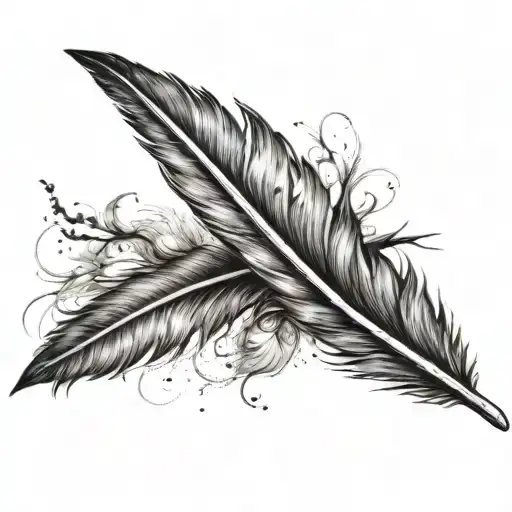 feather birthday death day  tattoo design idea