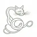 cat bite snake tattoo design idea