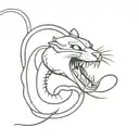 cat bite snake tattoo design idea