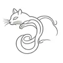 cat bite snake tattoo design idea