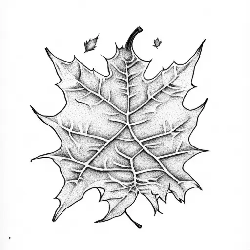 pumpkins and fall leaves tattoo design idea