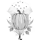 pumpkins and fall leaves tattoo design idea
