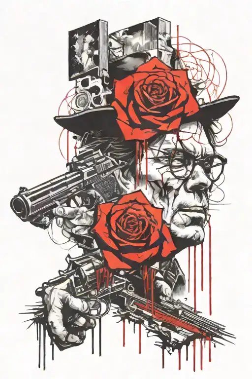 stephen king gunslinger, ka-tet, man in black, tower, rose tattoo design idea