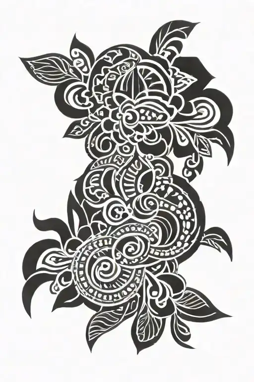 Polynesian patterns tattoo design idea