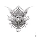 Minerva made of stone tattoo design idea