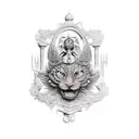 Minerva made of stone tattoo design idea