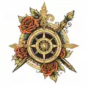 stoic compass tattoo design idea