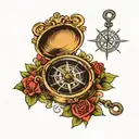 stoic compass tattoo design idea