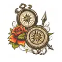 stoic compass tattoo design idea