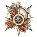 stoic compass tattoo design idea