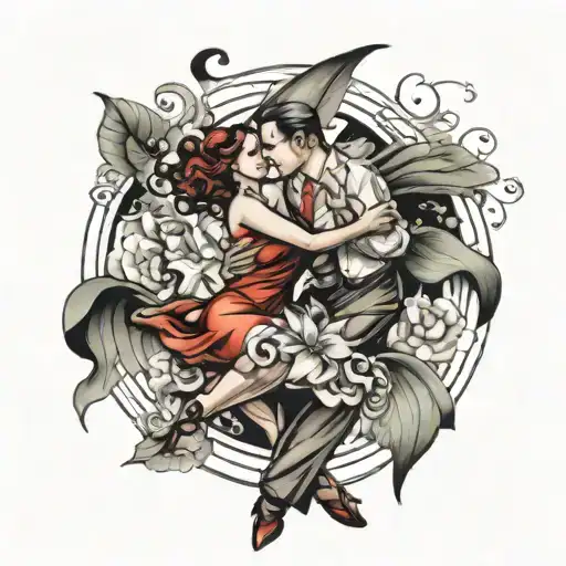 tango dance inspired tattoo design combining elements tattoo design idea