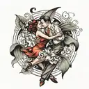 tango dance inspired tattoo design combining elements tattoo design idea