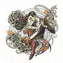 tango dance inspired tattoo design combining elements tattoo design idea