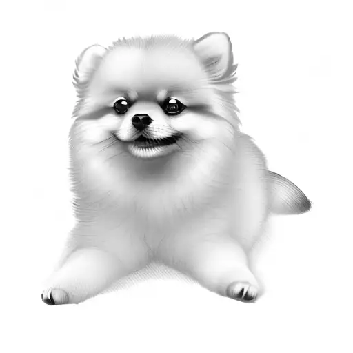 pomeranian puppy tattoo design idea