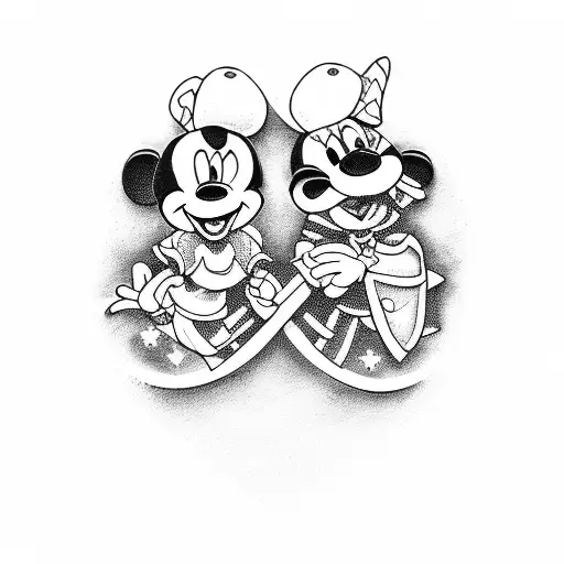 disney couple tattoo design idea