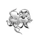 disney couple tattoo design idea