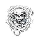 Snake skull roses tattoo design idea