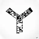 mixed SG letters  tattoo design idea