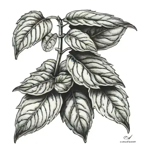 basil leaves tattoo design idea