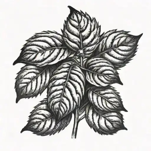 basil leaves tattoo design idea