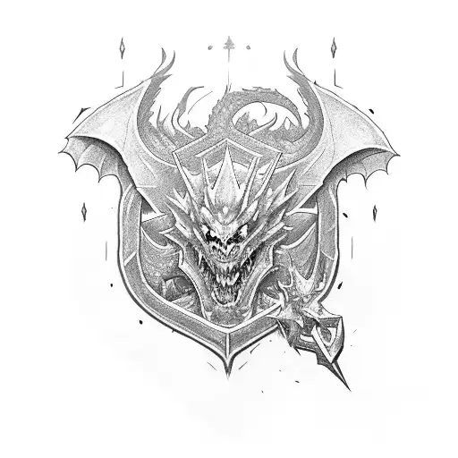 heroes of the storm logo inside a dragon tattoo design idea
