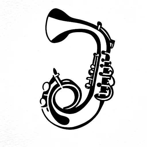 alto saxophone tattoo design idea