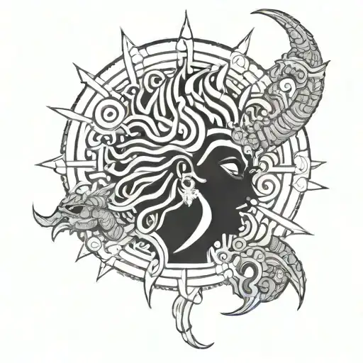 based on Hindu  mythology and should containing asur tattoo design idea
