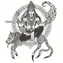 based on Hindu  mythology and should containing asur tattoo design idea