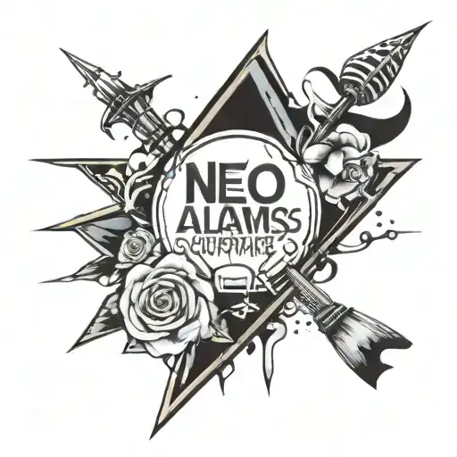 tatto inspired in radiohead with the phrase "No alarms and no surprises (get me out of here)" tattoo design idea