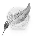 turkey feather with tracks tattoo design idea
