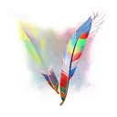 turkey feather with tracks tattoo design idea