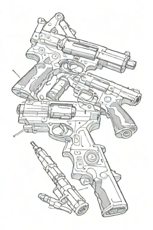 memphis streets guns bullet shells tattoo design idea