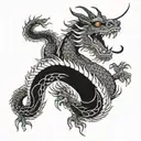 Japanese dragon cherry blossom tattoo design idea