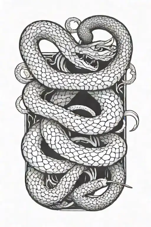 A serpent intertwined with a syringe, symbolizing healing and medicine tattoo design idea