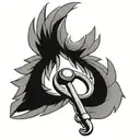 An abstract design of a doctor's stethoscope transforming into a phoenix, symbolizing the healing power of medicine tattoo design idea