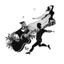 a couple dancing tattoo design idea