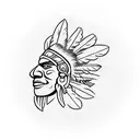 Taino Indian with the Dominican Republic flag in the back tattoo design idea
