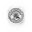 Taino Indian with the Dominican Republic flag in the back tattoo design idea